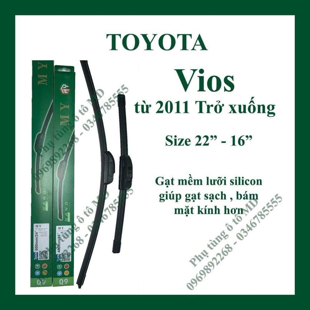 Bộ 2 Gạt mưa Toyota Vios các đời và Gạt mưa các dòng xe khác của Toyot