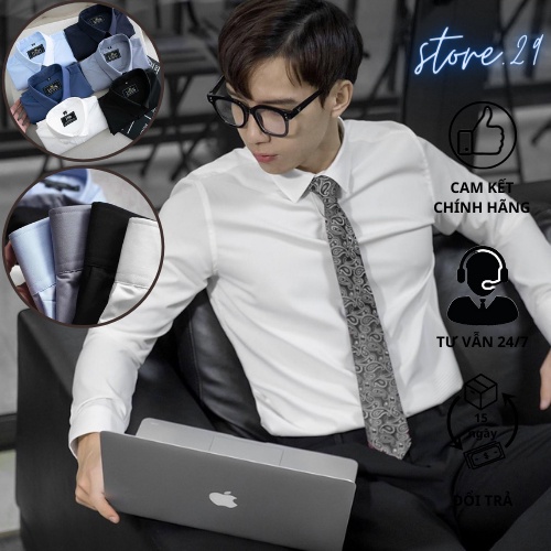 Áo Sơ Mi Nam, Sơ Mi Nam Dài Tay Vải Trơn Mẫu Mới