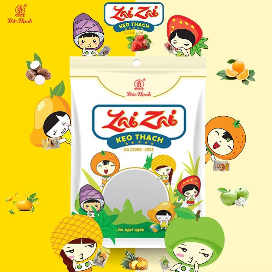 Kẹo Thạch Zaizai Đức Hạnh Gói 400Gr Vị Hoa Quả Giải Nhiệt Ăn Vặt Hot Ăn Cùng Pon Pon