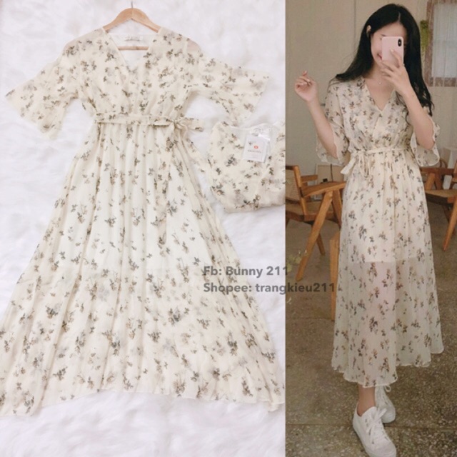 ĐẦM VOAN HOA NHÍ DÁNG DÀI LOẠI ĐẸP | BigBuy360 - bigbuy360.vn