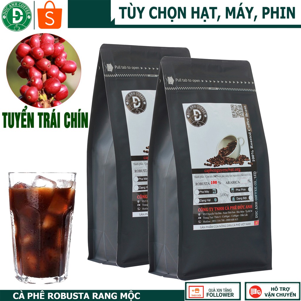 Cà phê Rang Mộc nguyên chất Robusta Tuyển Chọn DUC ANH COFFEE