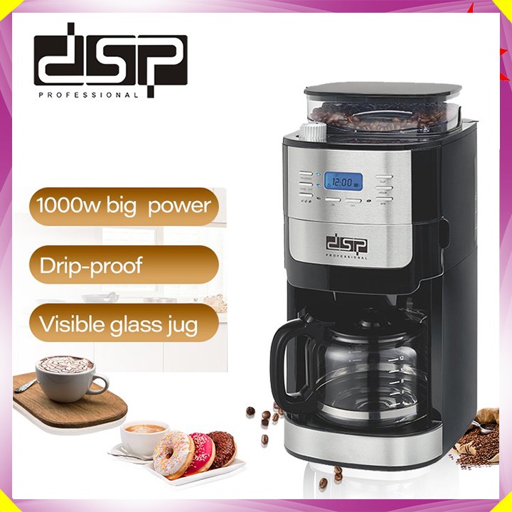 Máy pha cà phê bán tự động thương hiệu DSP KA3055 - Công suất 1000W - HÀNG NHẬP KHẨU BẢO HÀNH 1 NĂM