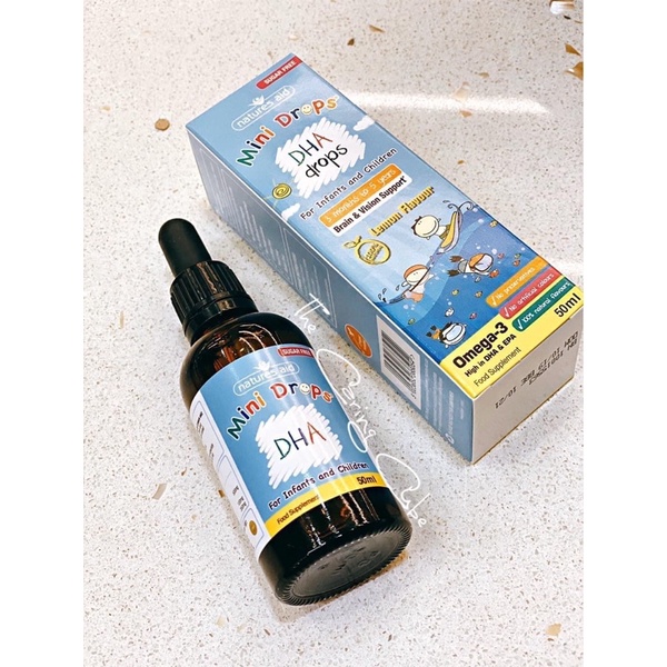 DHA Natures Aid Drops dạng giọt bổ sung Omega 3 cho bé từ 3 tháng tuổi tới 5 tuổi 50ml - The Caring Cube