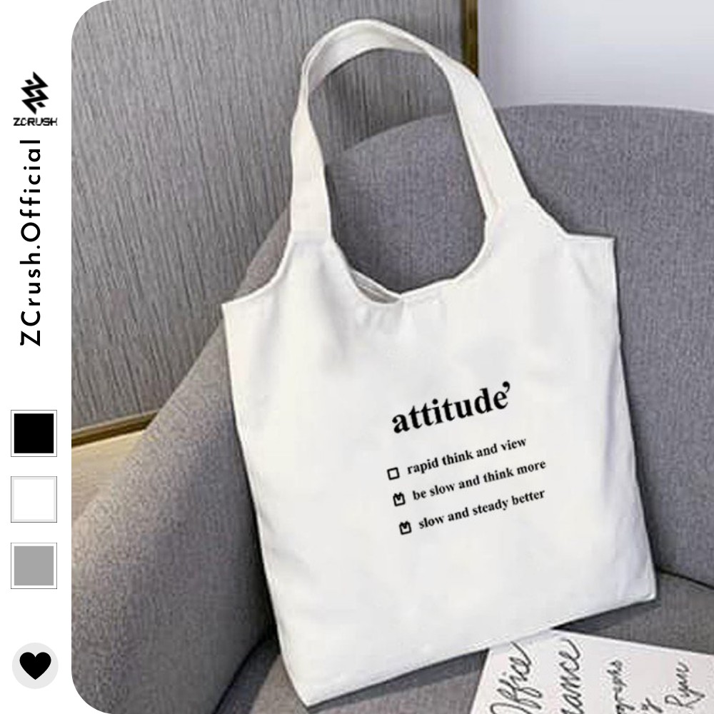 Túi Ulzzang Nữ [ZCrush] Túi Vải Đeo Vai Phong Cách Nhật Bản Cao Cấp - Canvas Tote In Hình Đáng Yêu