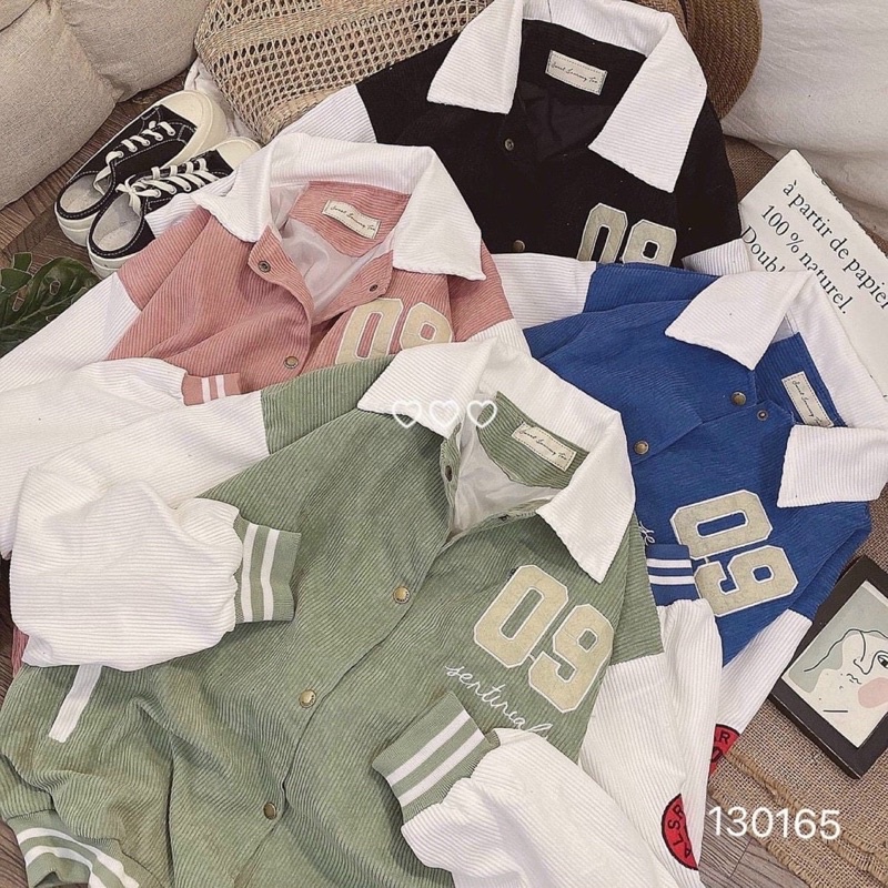 Áo khoác bomber cổ bẻ vải nhung dày dặn hàng 2 lớp trong lót dù TP09