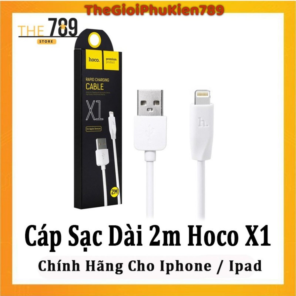 CÁP SẠC IPHONE IPAD 2M HOCO LIGHTNING X1 - Dài 2 Mét - Chính Hãng