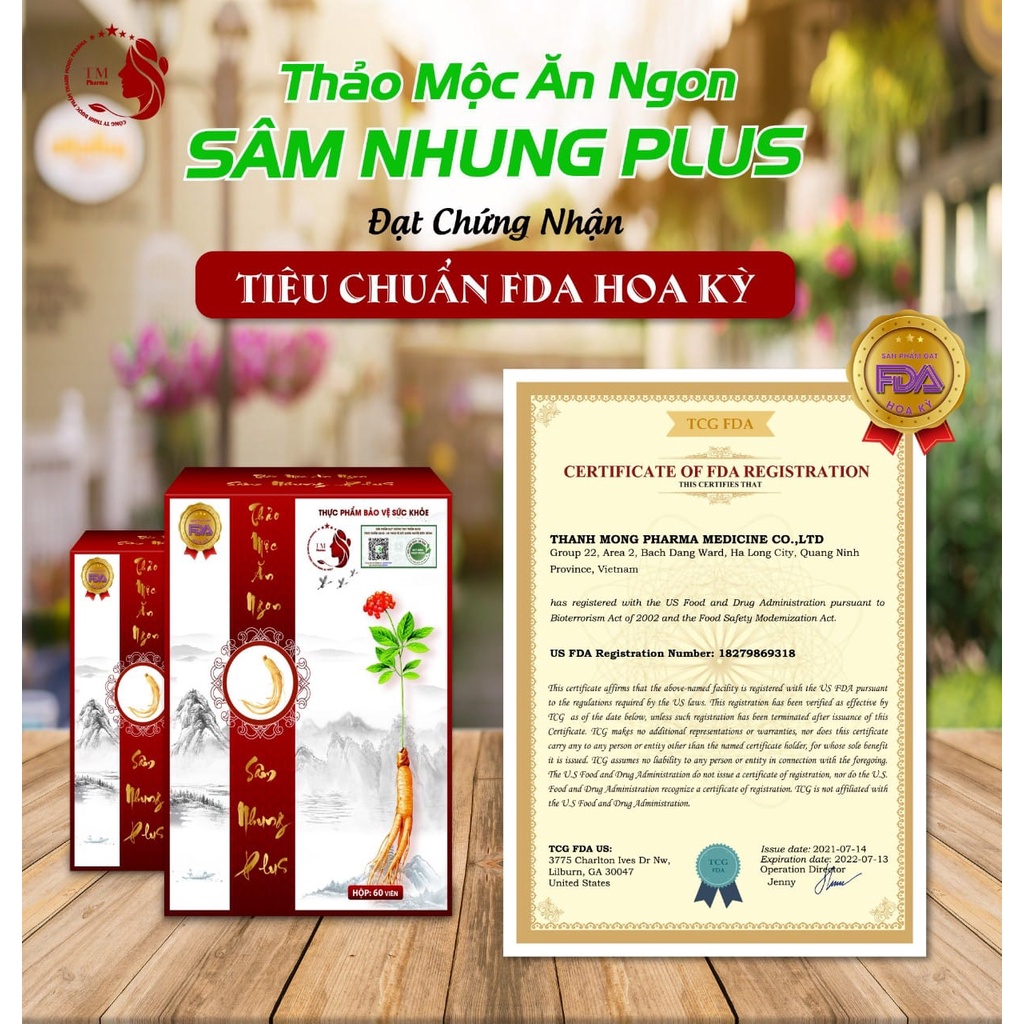 Sâm Nhung Plus Tăng Cân An Toàn Hiệu Quả (Hộp 60 viên)