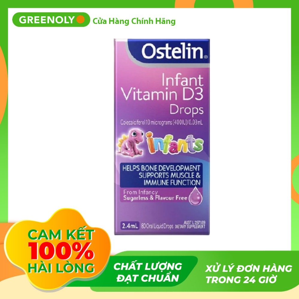 Thuốc Nước Bổ Sung Vitamin D3 Drops Cho Trẻ Sơ Sinh Infant 2.4ml (Dạng nhỏ giọt) Ostelin