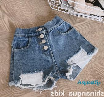 Quần Short Jeans Cá Tính Cho Bé Gái