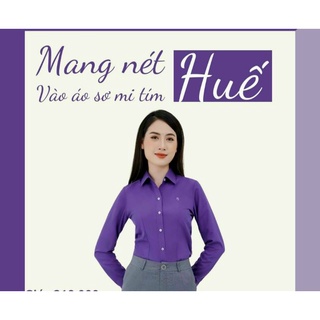 Áo Thái Hòa màu tím Huế vải mềm mát sang trọng 047-20-01