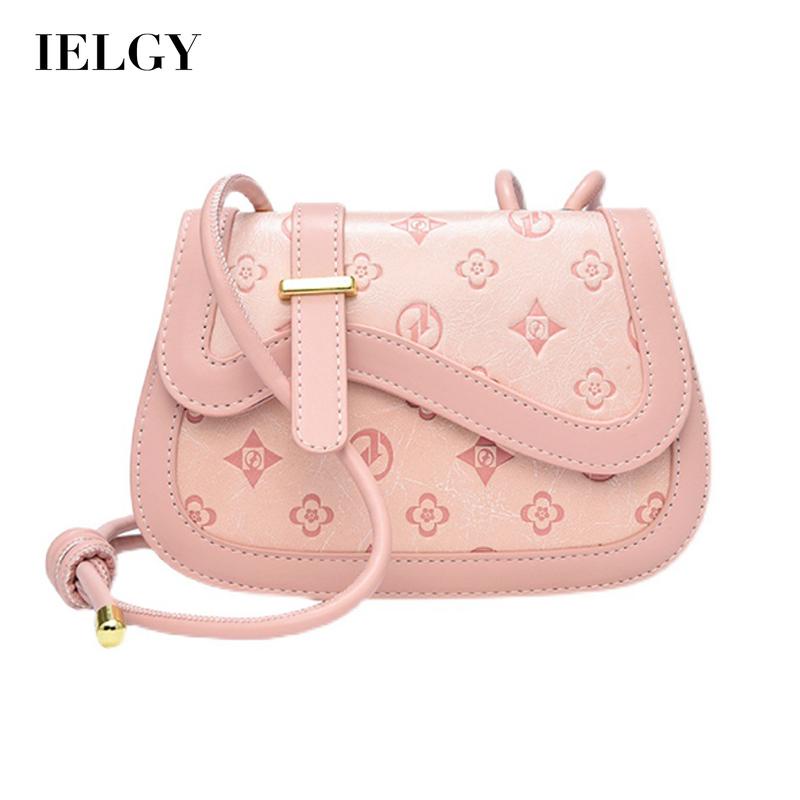 Ielgy Túi Yên Ngựa Đeo Chéo Họa Tiết Dập Nổi Cho Nữ