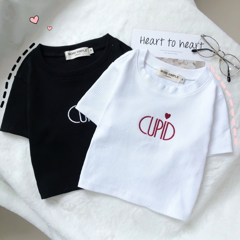 Áo Croptop tay ngắn form ôm CUPID ulzzang ( Ảnh thật 100% )