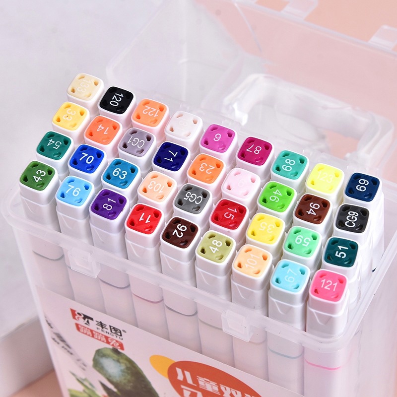 Bộ Bút Đánh Dấu Hai Đầu 12 Màu Graffiti Nghệ Thuật