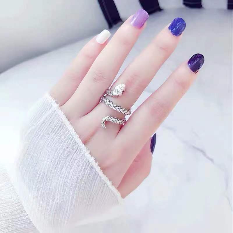 Nhẫn Rắn Bạc Nữ 925 FreeSize Phong Cách Cá Tính Cool Ngầu CICI