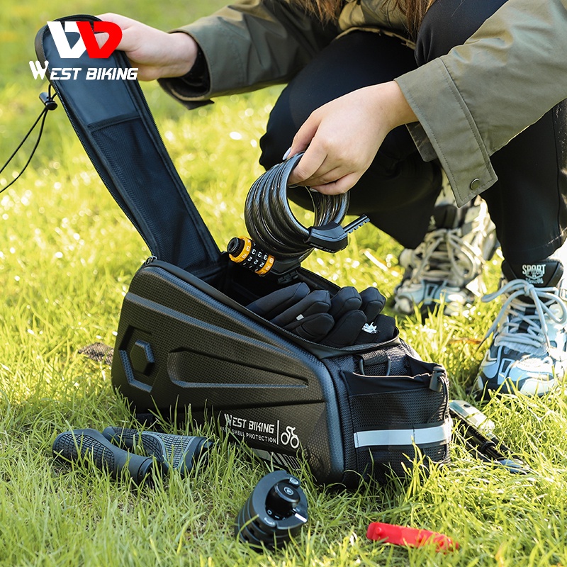 Túi WEST BIKING bằng EVA cứng dùng để đựng đồ gắn yên sau xe đạp chống thấm nước tiện dụng cho xe đạp leo núi