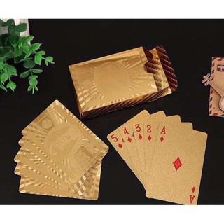 Bộ Bài Lá Mạ Vàng 24K Cao Cấp