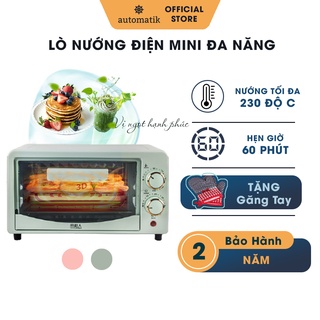 [BH 12 Tháng] Lò Nướng Điện Mini Đa Năng Nướng Bánh, Thịt, Pizza Chín Đều 12L + Tặng Găng Tay Cách Nhiệt - Automatik