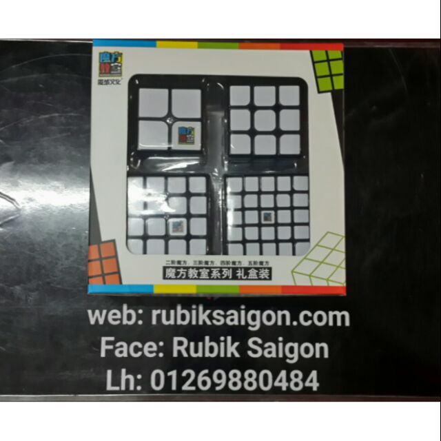 Combo rubik body black stk 2x2 đến 5x5