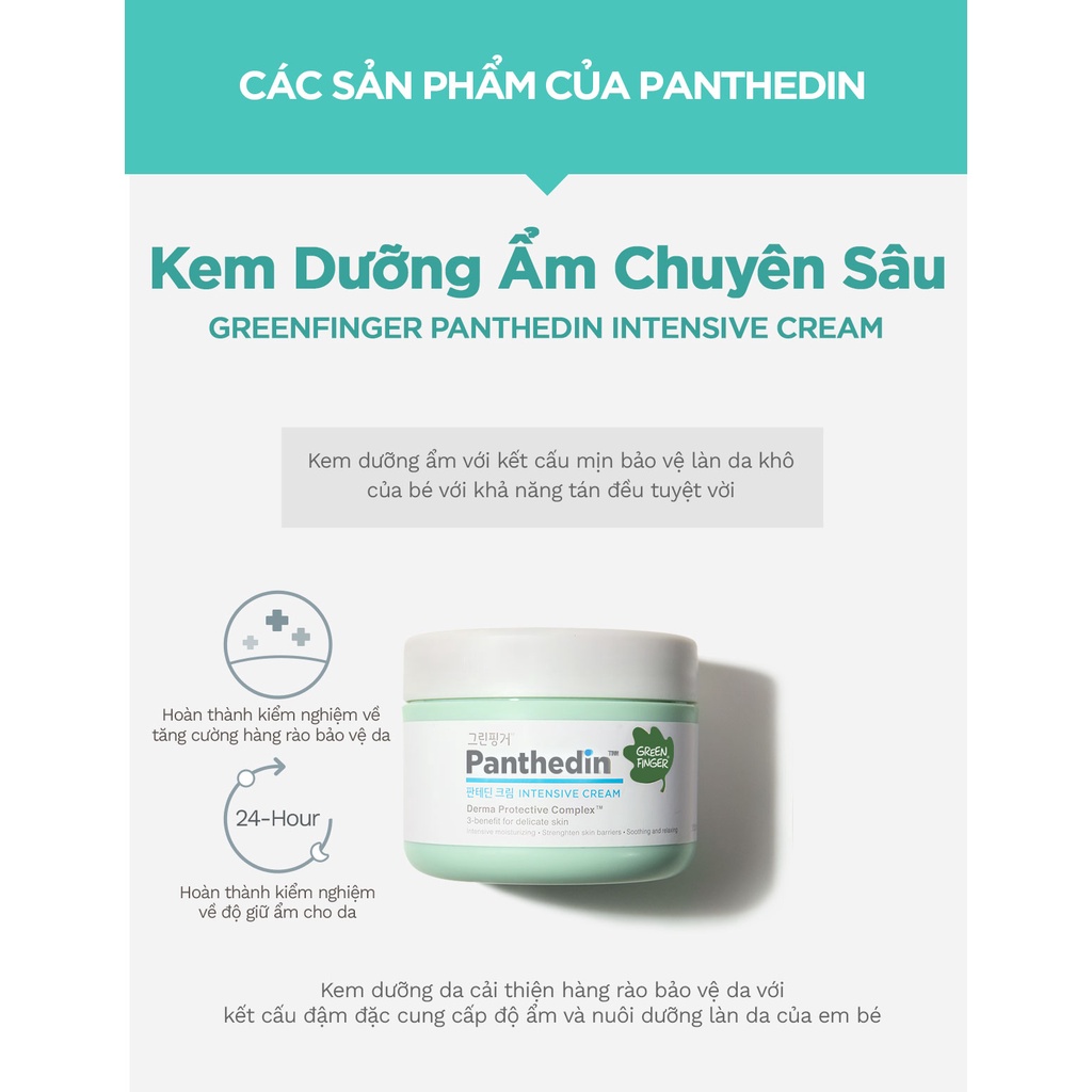 Kem Dưỡng Da Dưỡng Ẩm Chuyên Sâu Cao Cấp Cho Bé (0-36 tháng) Greenfinger Panthedin Intensive Cream 200ml (1 hũ)