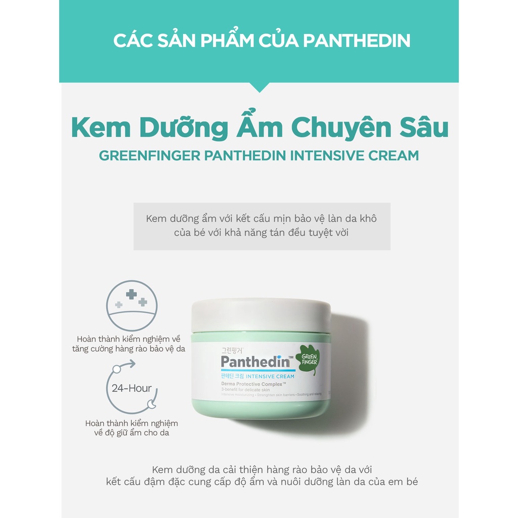 Combo 2 Sữa Dưỡng Ẩm Và Kem Dưỡng Chuyên Sâu Cho Bé Greenfinger Panthedin Derma Lotion + Intensive Cream