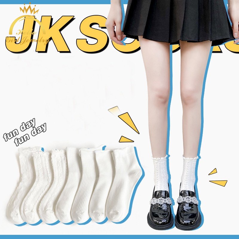 Vớ Trắng Phối Ren Dễ Thương Thời Trang Mùa Hè Cho Nữ