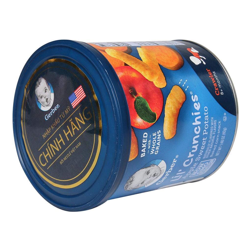 [CHÍNH HÃNG] Bánh Ăn Dặm Gerber Organic Puffs Tomato Carrot 49g/ Lil' Crunchies Mild Apple Sweet Potato 42g