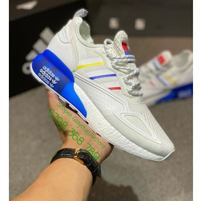 Giày Adidas ZX 2K Boost White/Blue  Men/Women
