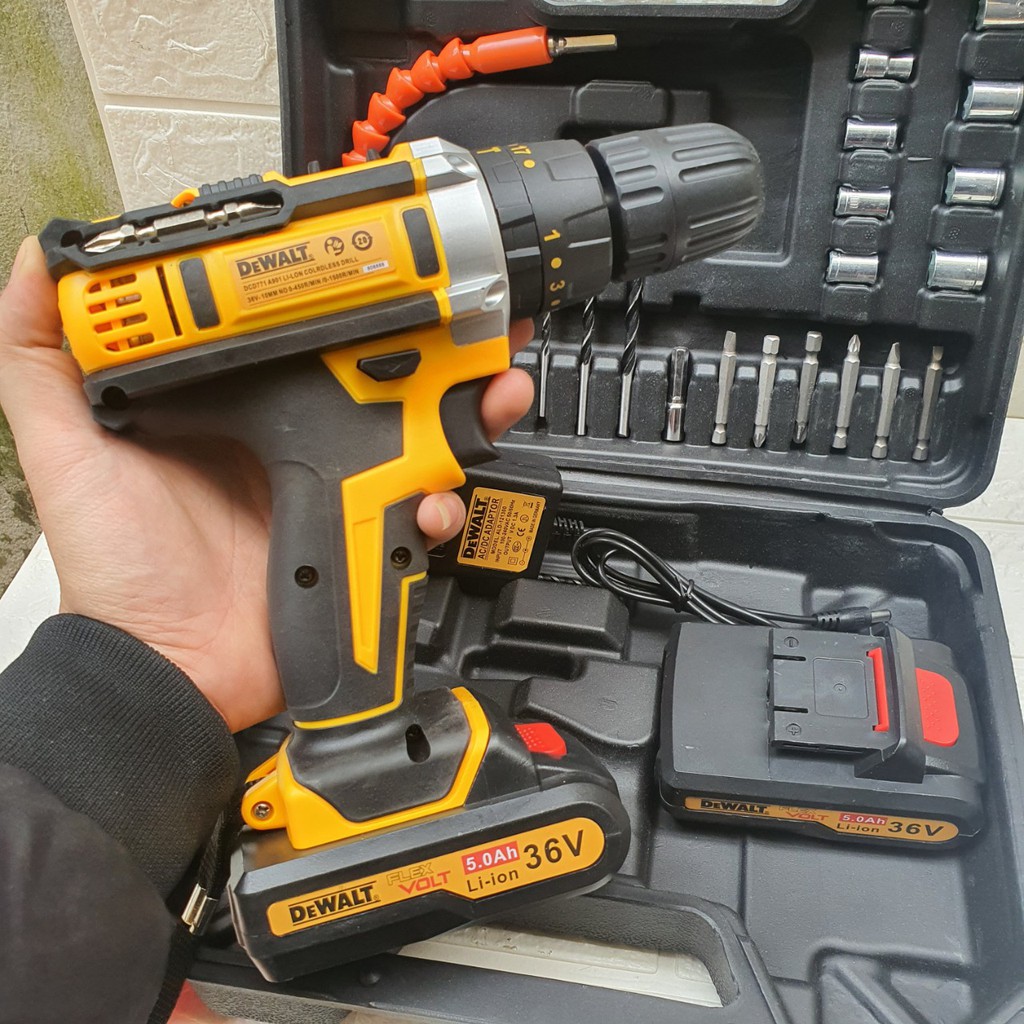 Máy khoan pin Dewalt 36V khoan betong, khoan tường, khoan sắt bắn vít model DCD771