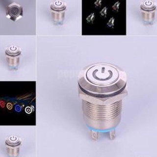 Công tắc nhấn thả có led 12v cho xe máy 12mm