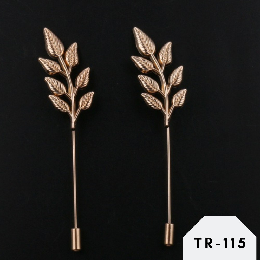 Trâm ghim cài áo Vest nam Lapel Pin thời trang hình cành lá TR-115