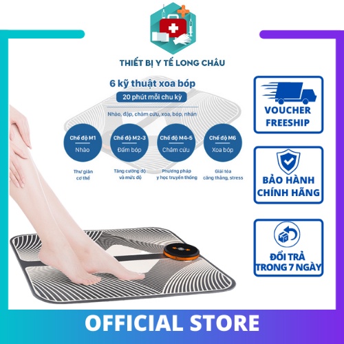 Máy Massage Chân [Freeship] Mát Xa Bàn Chân, 6 Chế Độ Xoa Bóp Huyệt Đạo, Thư Giãn, Giảm Mồ Hôi Chân, Hỗ Trợ Ngủ Ngon