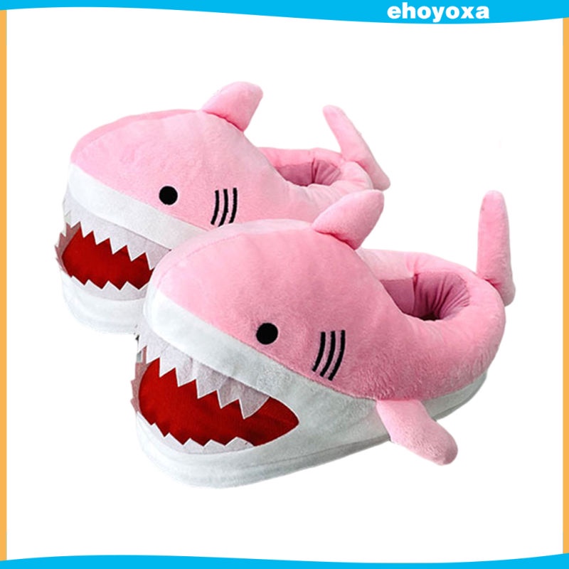 Dép Đi Trong Nhà Hình Cá Mập Phối Lông Dày Mềm Mại Thoải Mái Dễ Thương Cho Cặp Đôi Vào Mùa Đông