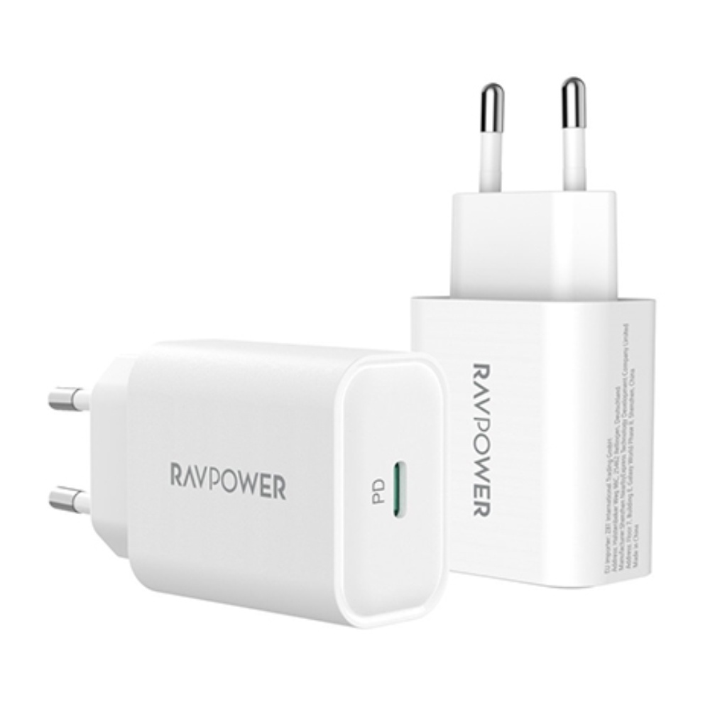 Adapter Củ Sạc Nhanh Samsung, iPhone, iPad Đến 25W Type C PD 3.0 & QC 3.0 RAVPower RP-PC156 - Hàng Chính Hãng