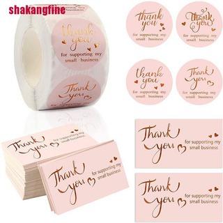 Cuộn Nhãn Dán Thank You Màu Hồng Trang Trí Gói Quà