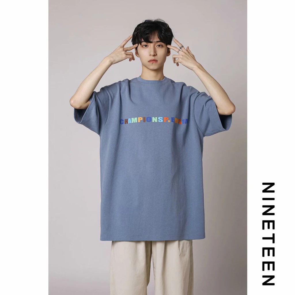Áo thun ngắn tay  Summer couples are simple and fashionable, all-match British style, easy to match with short sleeve T-shirt  Oversized short sleeve T-shirt  size  S-5XL