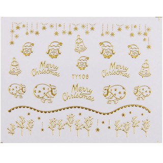 Sticker dán móng họa tiết giáng sinh 3D