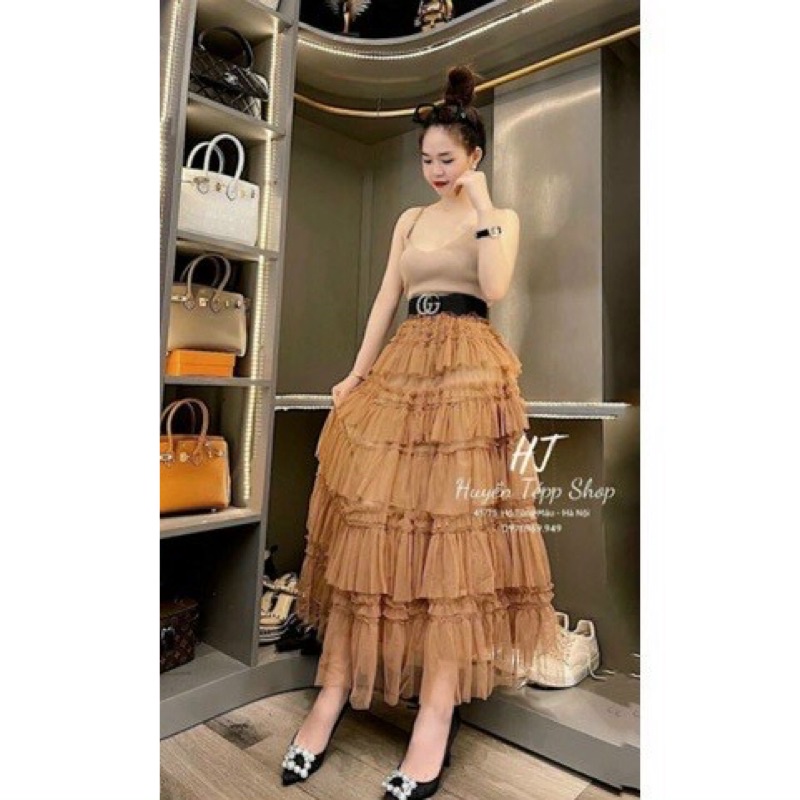 Chân váy ren nhiều tầng dáng xoè công chúa hàng QCL1