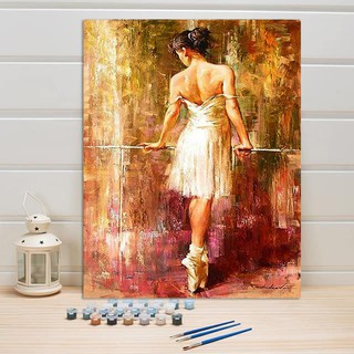 ART8S Tranh tô màu theo số, sơn dầu số hóa, tự vẽ, được căng sẵn khung gỗ canvas.