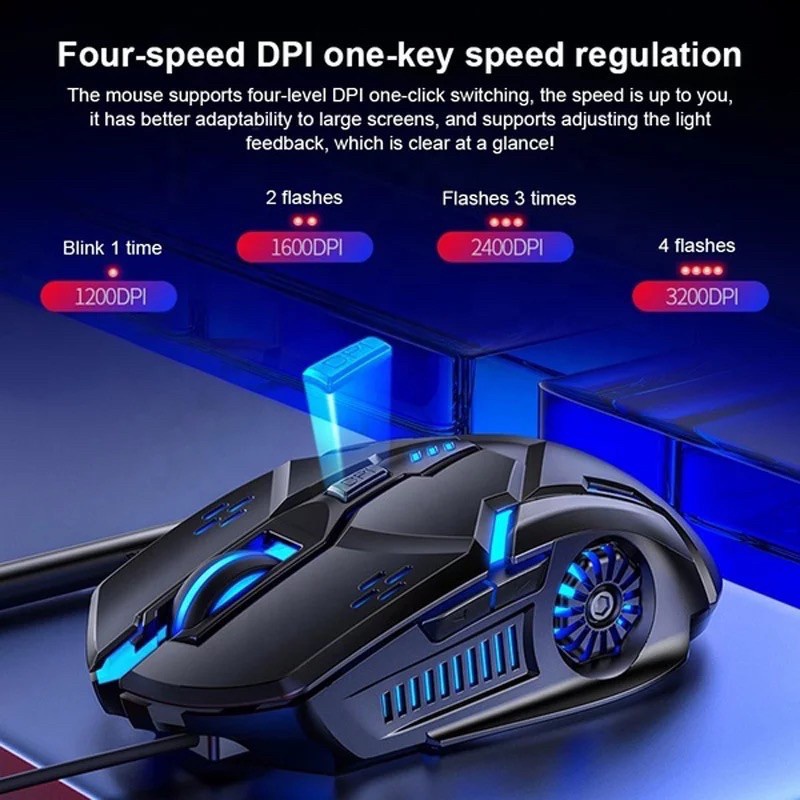 Chuột Chơi Game Leyoya G5 Có Dây 7 Màu 3200 Dpi Dùng Cho PC/Laptop Windows 7/8/10/XP