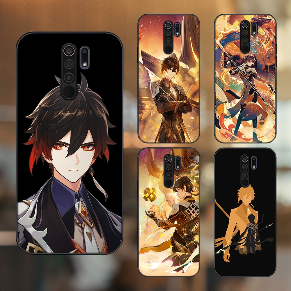 Ốp lưng Xiaomi Redmi 9 viền đen in hình Zhongli Genshin Impact