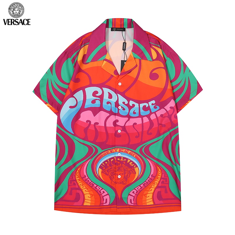 Áo Sơ Mi Versace Tay Ngắn In Hoạ Tiết Nhiều Màu Sắc Thời Trang Dành Cho Nam Giới