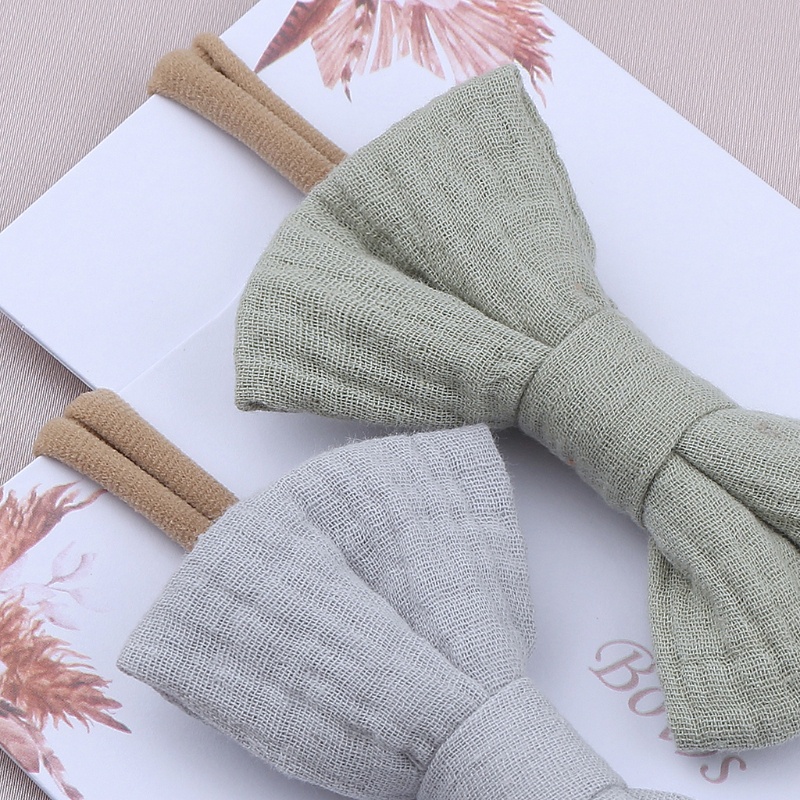 Băng Đô Cotton Mềm Mại Co Giãn Màu Trơn Kiểu Công Chúa Dành Cho Bé Gái