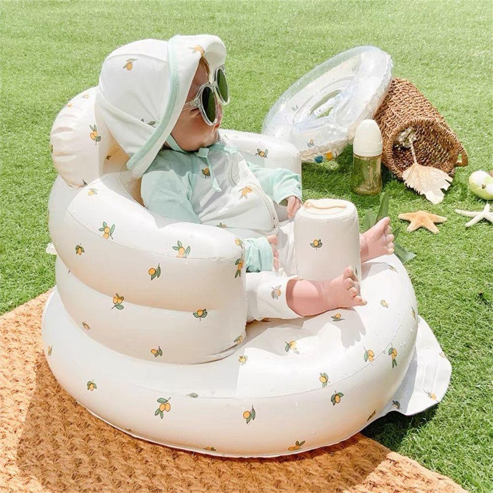 Ghế Ngồi Hình Tròn Bơm Hơi Di Động Chống Rơi In Hoạt Hình Cho Bé