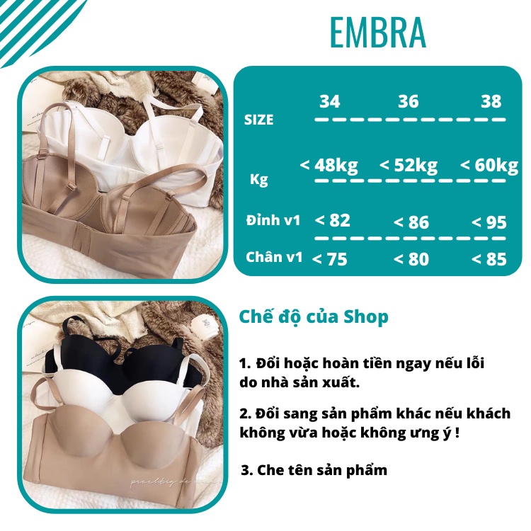 Áo bra nữ có gọng trơn quây có dây chất liệu cotton loại một mã EBALB11