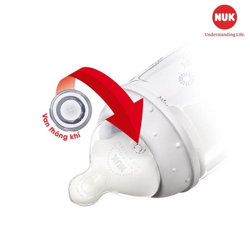 Chính hãng - Núm ti bình cổ rộng Premium Choice+ NUK cao su silicon