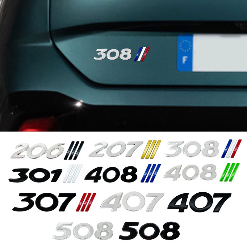Bên Ngoài Ô Tô Kim Loại Miếng Dán Xe Ô Tô Phụ Kiện Cho Peugeot Dải Trang Trí 2008 3008 4008 5008 206 207 301 408 307 407 508 Đuôi Xe Phía Sau Miếng Dán Tạo Kiểu