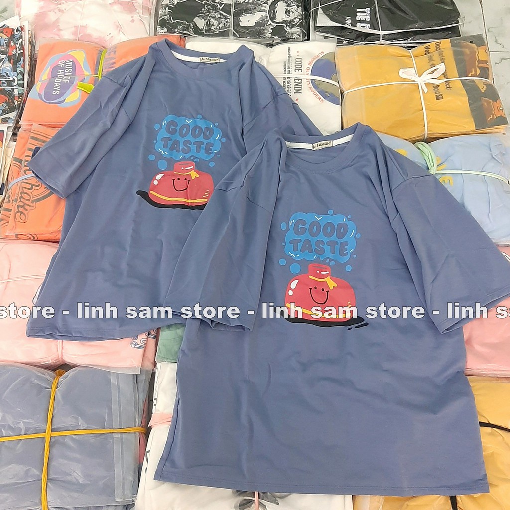Áo thun tay lỡ nữ SAM CLO freesize phông form rộng dáng Unisex, mặc lớp, nhóm, cặp in chữ GOOD TASTE