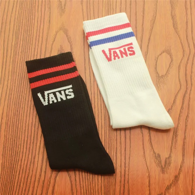 Tất VANS hai sọc cao cổ- Ảnh Thật