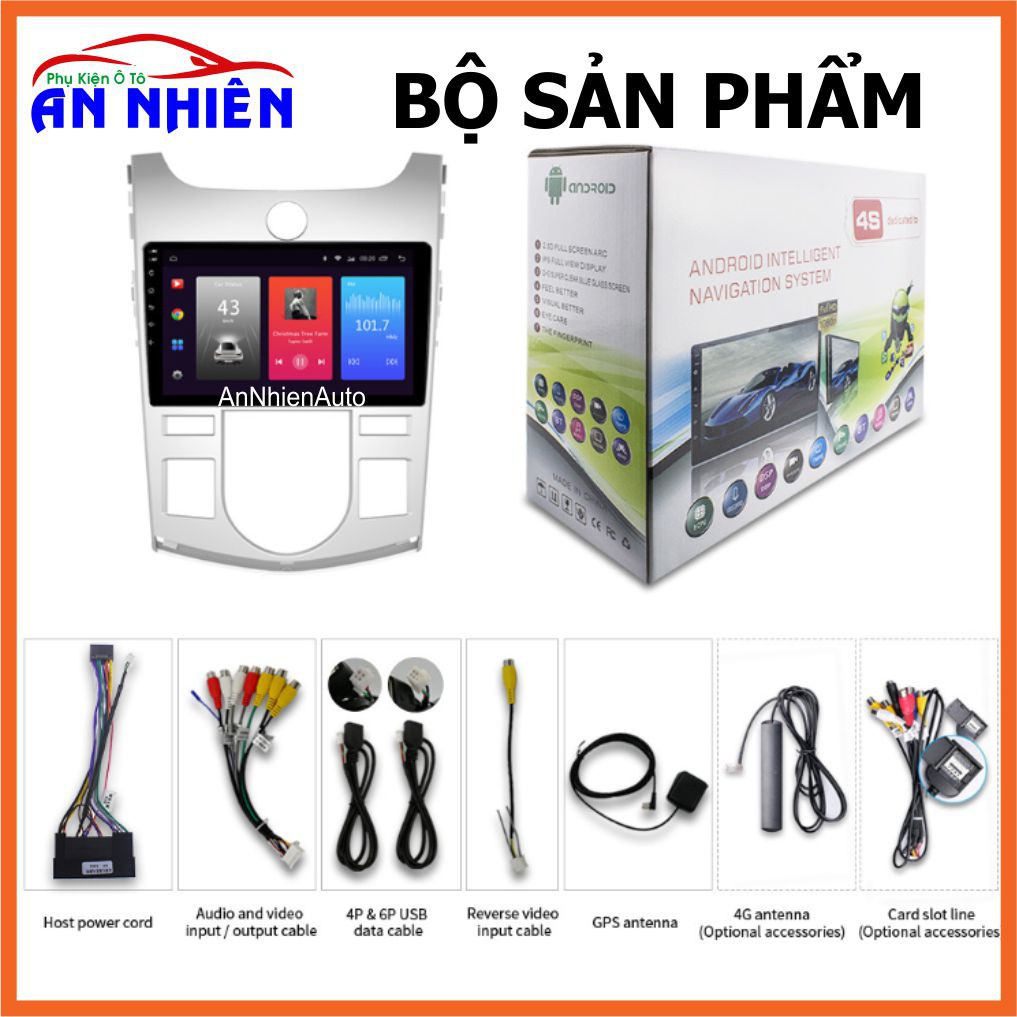 Màn Hình 9 inch Cho Xe CERATO/FORTE 2007-2014,  Đầu DVD Android Tiếng Việt Kèm Mặt Dưỡng Giắc Zin CERATO/FORTE