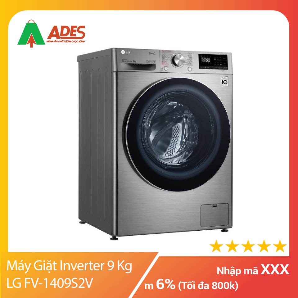 Máy Giặt Cửa Trước Inverter 9 Kg LG FV-1409S2V | Chính Hãng Giá Rẻ